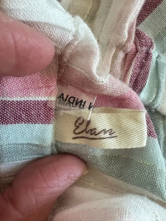 Elan striped strapless jumpsuit cream with pink and teal jogger bottom - Picture 5 of 9